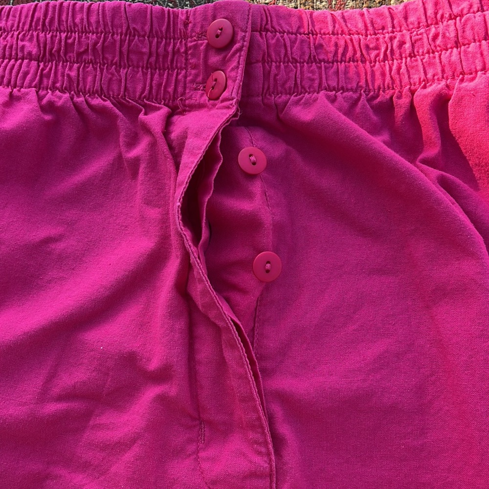 Woolrich Women Vintage Elastic-Waist High-Waist Button-fly Shorts, Magenta |L - Picture 6 of 11